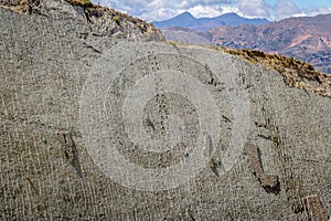 Dinosaur tracks on Cal Orcko Wall - Sucre, Bolivia