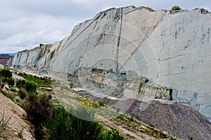 Dinosaur Tracks on the Wall of Cal Orko, Sucre, Bolivia photo