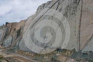 Dinosaur Tracks on the Wall of Cal Orko, Sucre, Bolivia photo