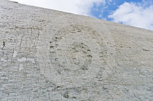 Dinosaur Tracks on the Wall of Cal Orko, Sucre, Bolivia photo