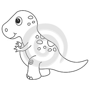 Dinosaur tyrannosaur contour. Cartoon nature