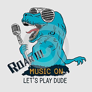 Dinosaur Tyrannosaurus Rex . Graphic tee. vector design for t-shirt printing and embroidery apparel.