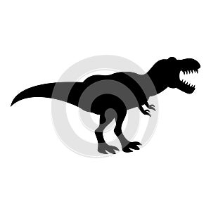 Dinosaur tyrannosaurus t rex icon black color illustration flat style simple image photo