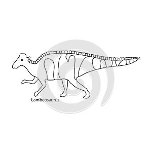 Dinosaur vector icon.Outline vector icon isolated on white background dinosaur.