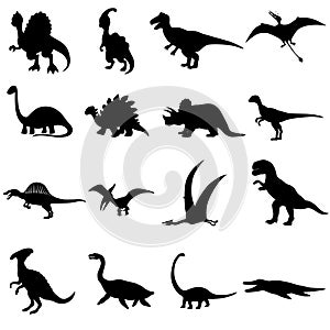 Dinosaur vector icon set. anthropology illustration sign collection. photo
