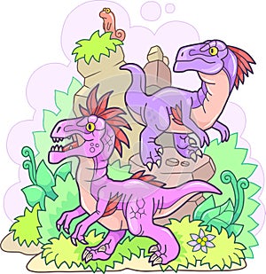 dinosaur velociraptor, illustration design