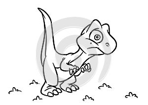 Dinosaur wonder coloring page cartoon Illustrations
