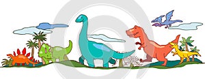 Dinosaur world in children imagination