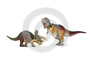 Dinosaurs antagonist Triceratops and Tyrannosaurus rex.