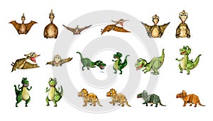 Dinosaurs Collection - T-Rex, Pterodactyl, Tricera
