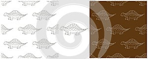 Dinosaurs of the Jurassic period. Coloring Set dinosaurs seamless pattern