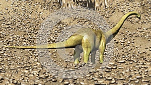 Dinosaurs Jurassic prehistoric scene 3d rendering