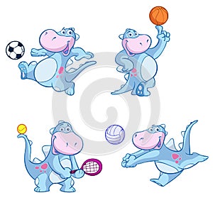 Dinosaurs playing sports