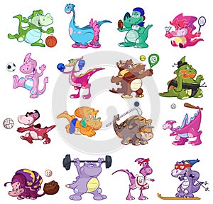 Dinosaurs playing sports photo