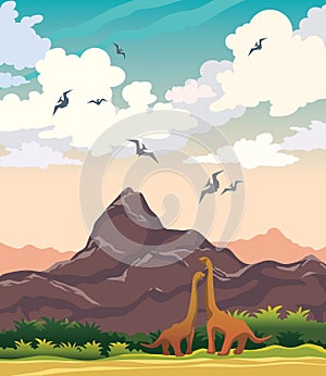 Dinosaurs and prehistoric nature.