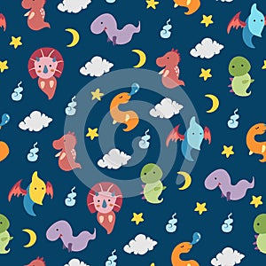 Dinosaurs seamless pattern for kids