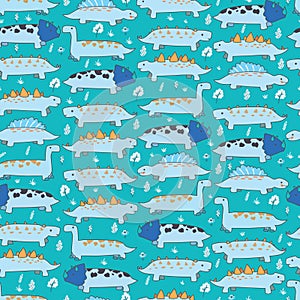 Dinosaurs seamless pattern for kids