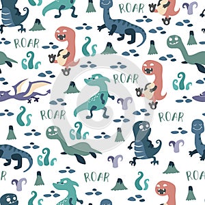 Dinosaurs seamless pattern for kids