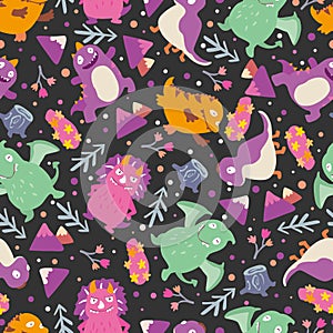 Dinosaurs seamless pattern for kids