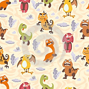 Dinosaurs seamless pattern for kids