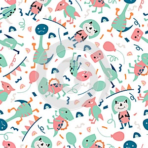 Dinosaurs seamless pattern for kids