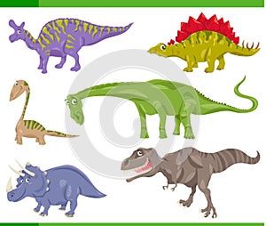 Dinosaurs species set cartoon illustration