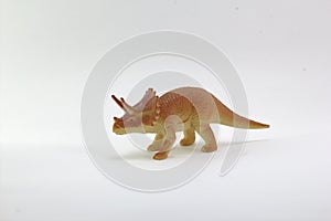 Dinosaurs of Triceratops Plastic toy small white background
