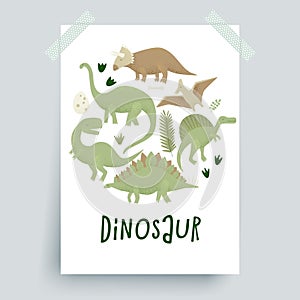 Dinosaurs vector design, tyrannosaurus rex