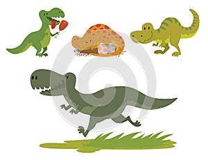 Dinosaurs vector dino animal tyrannosaurus t-rex danger creature force wild jurassic predator prehistoric extinct