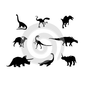 Dinosaurs vector silhouette photo