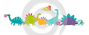 Dinosaurus party doodle hand drawn vector illustration