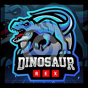Dinosaurus rex mascot. esport logo badge