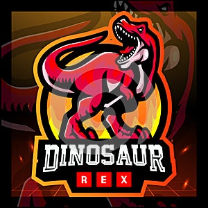 Dinosaurus rex mascot. esport logo badge