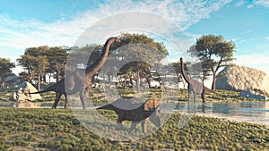 Dinosaurus in the valley