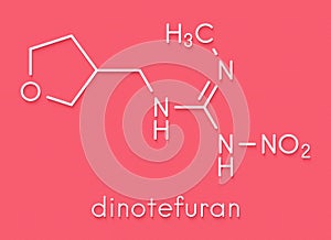 Dinotefuran insecticide molecule neonicotinoid class. Skeletal formula.