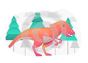 Dinousaur Concept Flat Illustration Vector Graphic. photo