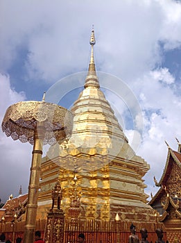 Dio sutep gold tample in thailand photo