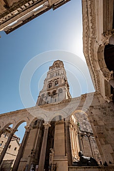 Diocletian`s Palace in Split, Croatia in a sunny day
