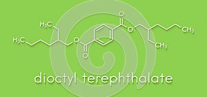 Dioctyl terephthalate DOTP, DEHT plasticizer molecule. Phthalate alternative, used in PVC plastics. Skeletal formula.