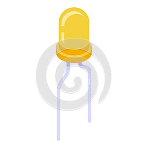 Diode capacitor icon, isometric style