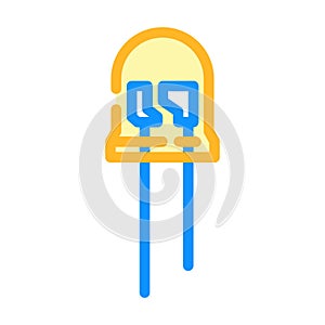 diode electronic component color icon vector illustration
