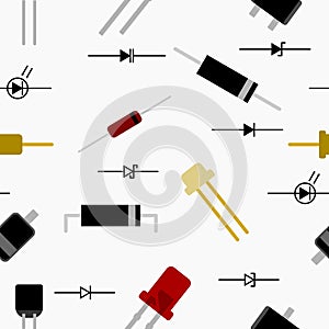 Diode Symbol Seamless Pattern