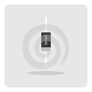 Diode for semiconductor electronic circuits board icon.