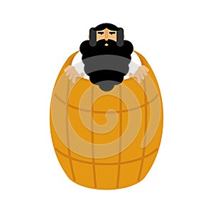Diogenes in barrel. ancient greek philosopher