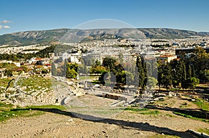 Theatre of Dionysus under Acropolis in Athens,Greece