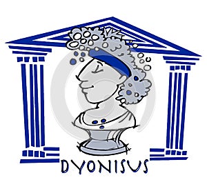 Dionysus,Baccus, Greek God Cartoon photo