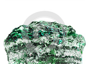 Dioptase crystallization on rock