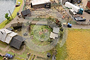 Diorama of the miniature modelling toy city photo