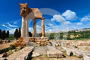 Dioscuri Temple in Argrigento archaeological park in Sicily