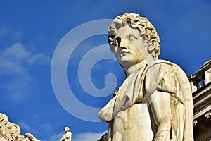 Dioskouri from Rome Capitoline Hill at sunset